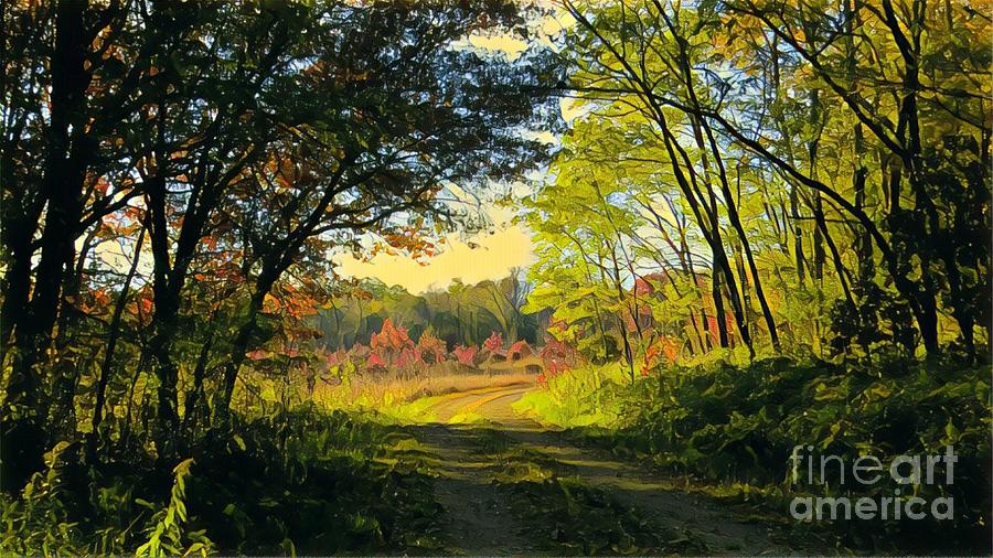 Peaceful Autumn Walk Painting by Marilyn Smith