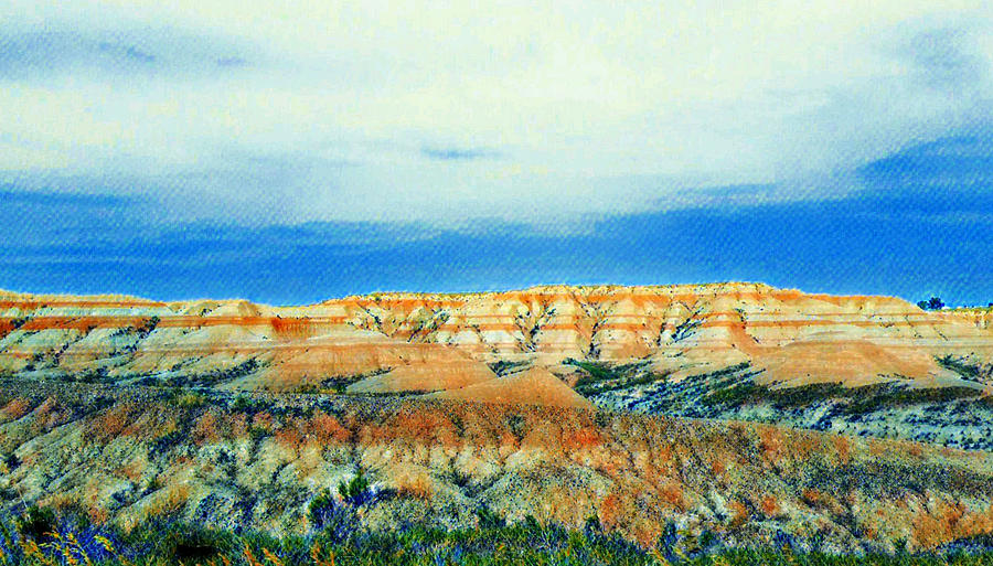 Peaceful Badlands  Mixed Media by Ally White