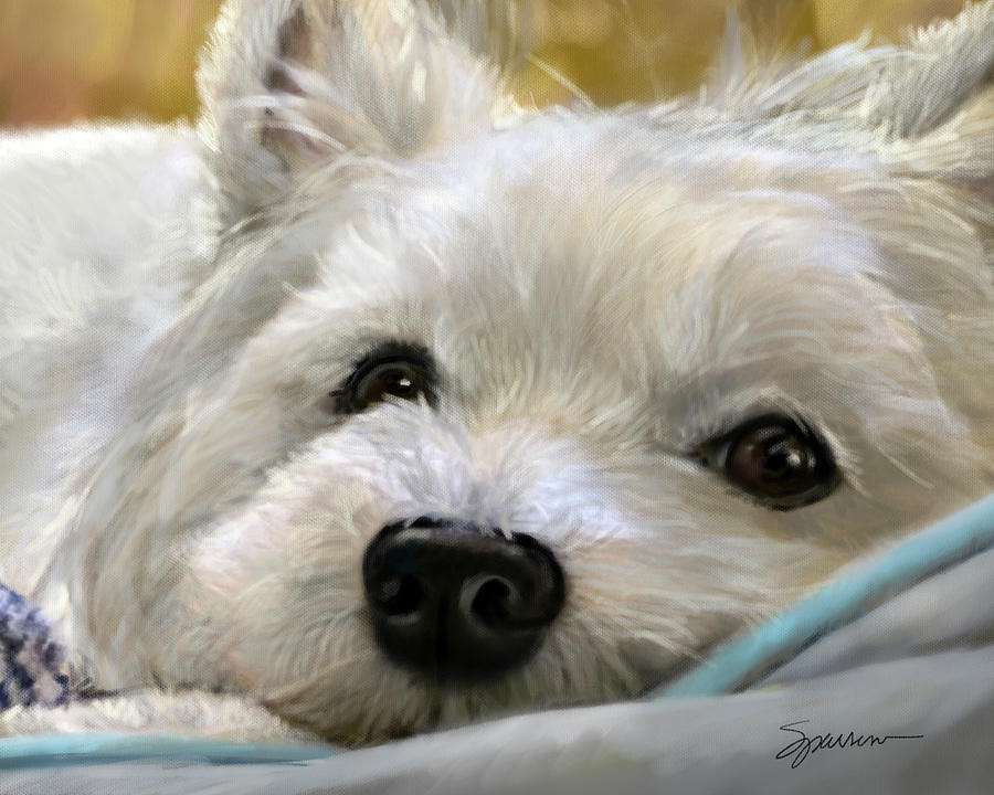 Westie Pastel - Peaceful Easy Feeling by Mary Sparrow