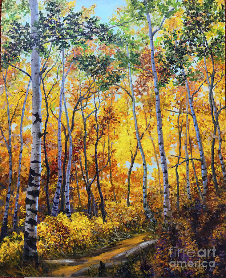 Peaceful Forest Painting by Sherrell Rodgers