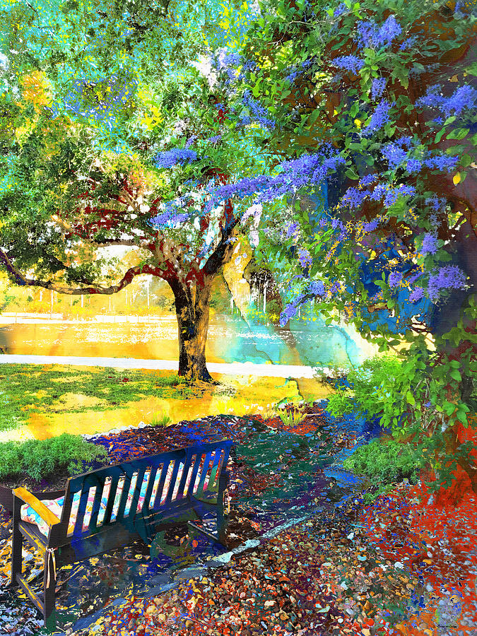 Garden Painting - Peaceful Garden - A Place To Think by Sharon Cummings