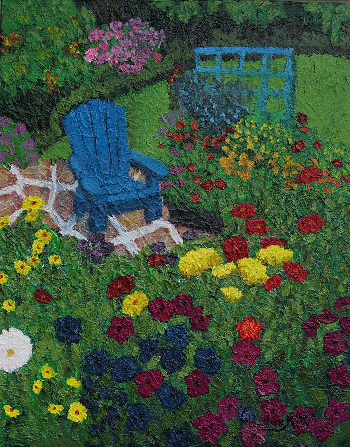Peaceful Garden Painting by Lisa Hinshaw