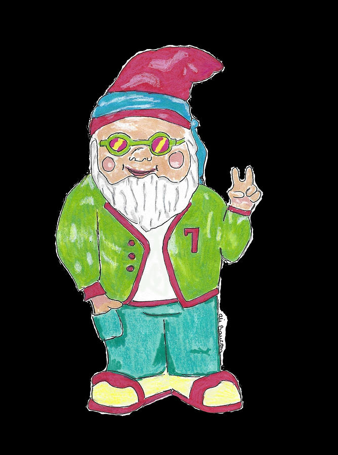 Peaceful Gnome Drawing by Ali Baucom