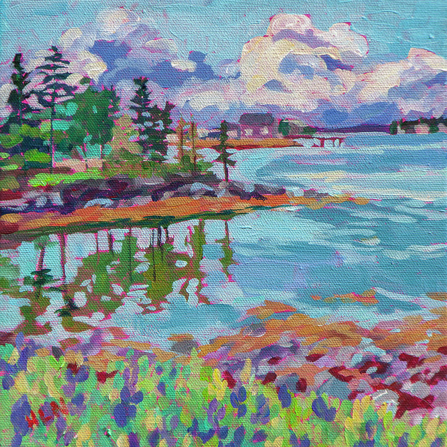 Acadia National Park Painting - Peaceful Inlet Acadia Maine by Heather Nagy