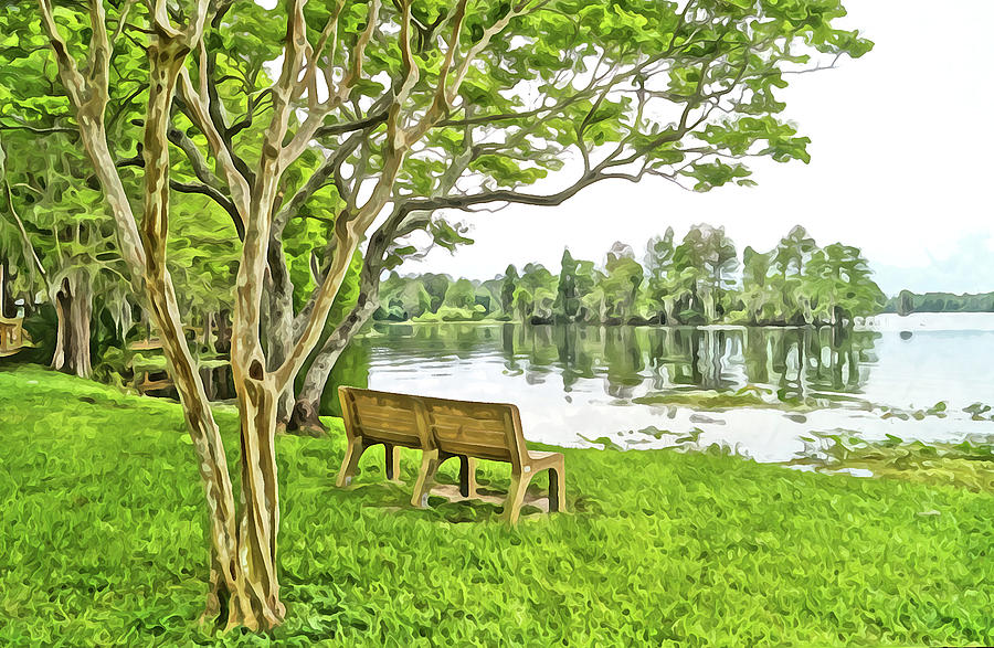 Peaceful Lake Digital Art by Chauncy Holmes