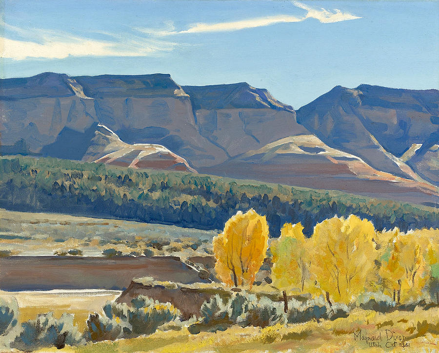 Mountain Painting - Peaceful Morning by Maynard Dixon