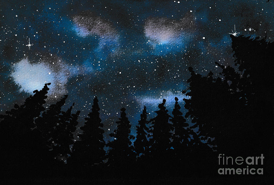 Peaceful night Painting by Paola Baroni