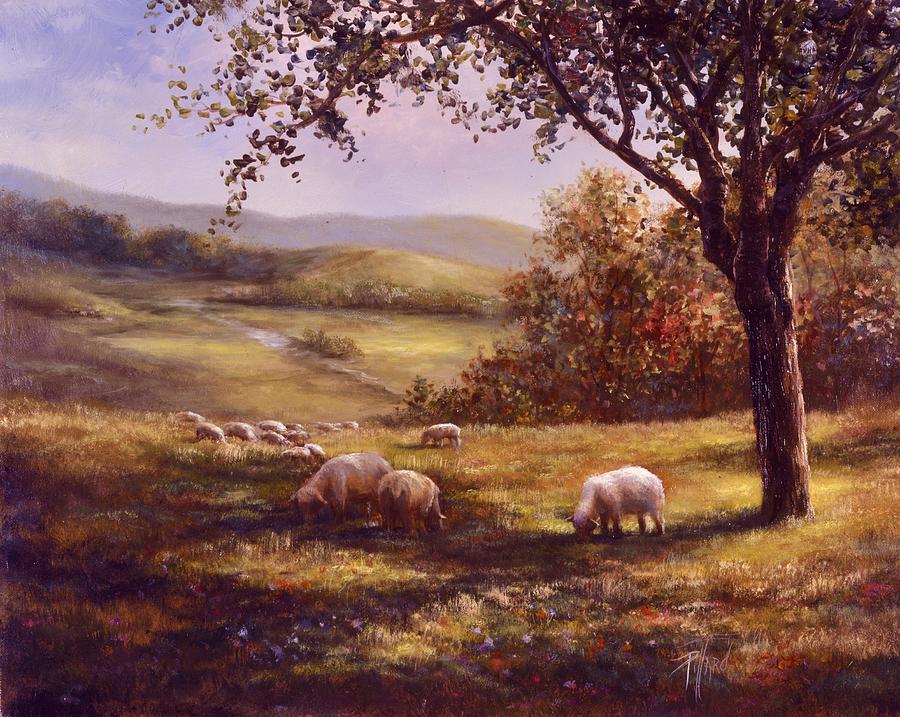 Peaceful Pasture Painting by Lynne Pittard