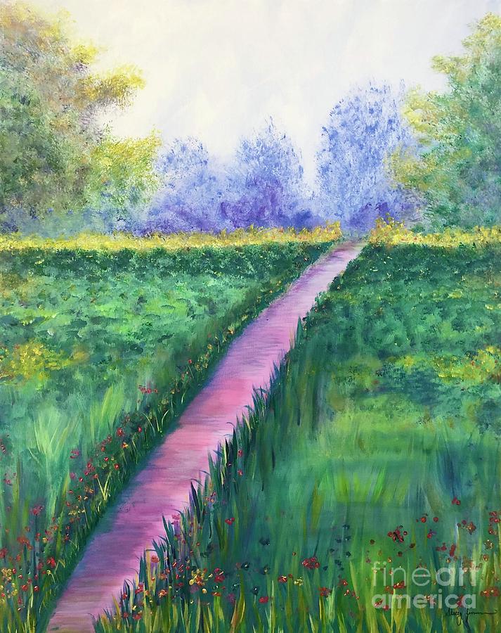 Claude Monet Painting - Peaceful Path by Stacey Zimmerman