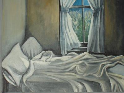 Black And White Painting - Peaceful Retreat by Eileen Kasprick