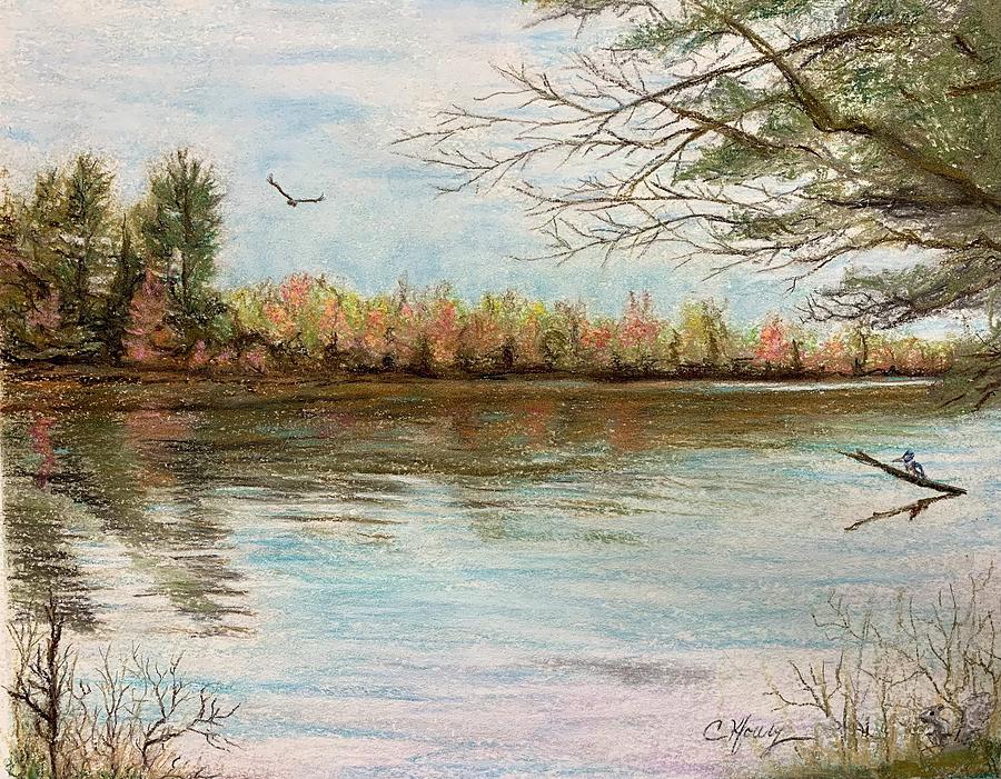 Peaceful Spot on the Merrimack Painting by Christine Kfoury