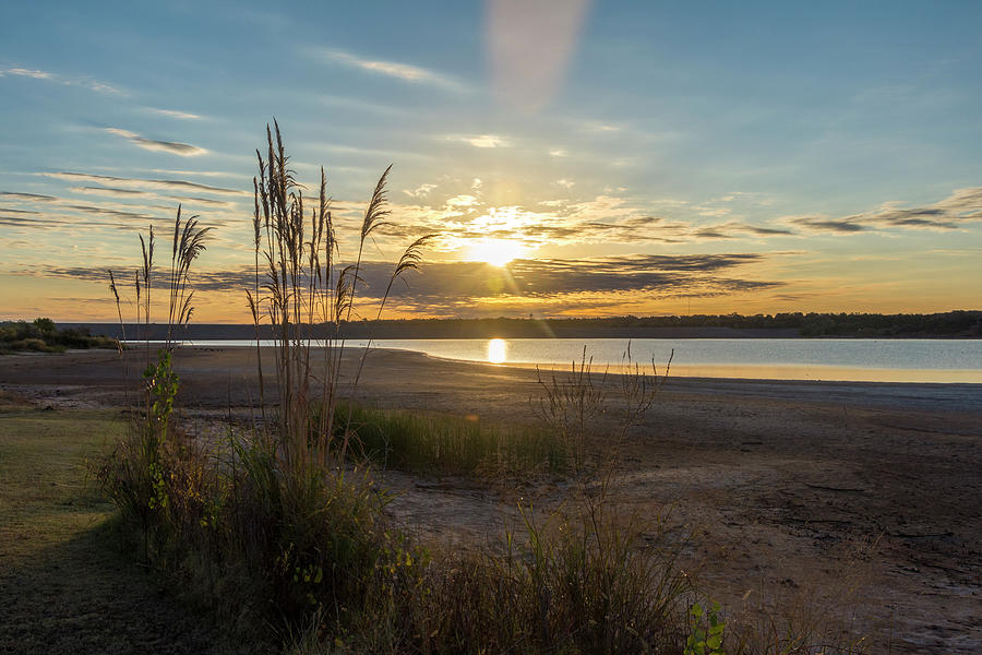 Peaceful Sunrise at Great Salt Plains Lake Photograph by Debra Martz