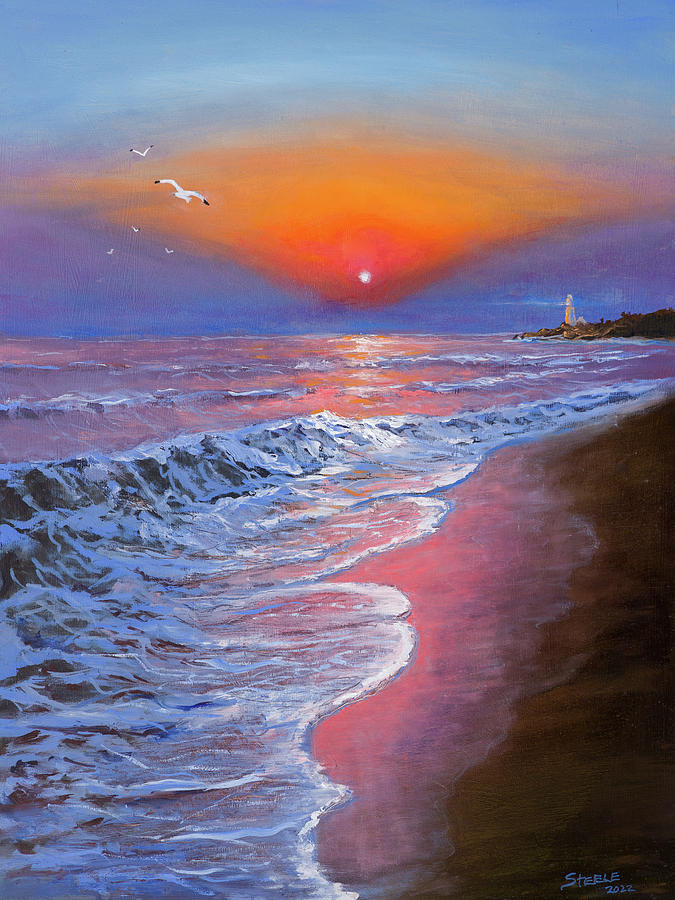 Peaceful Sunset Painting by Chris Steele