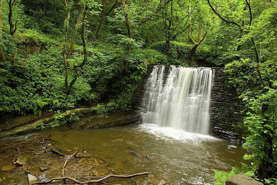 Peaceful Water Fall In Woodland Photograph