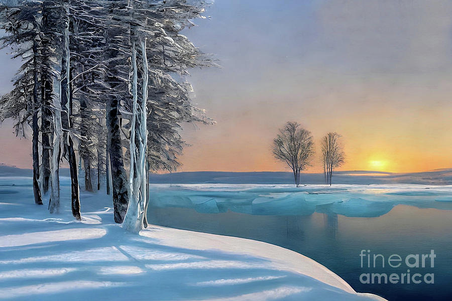 Peaceful Winter Day  Digital Art by Elaine Manley
