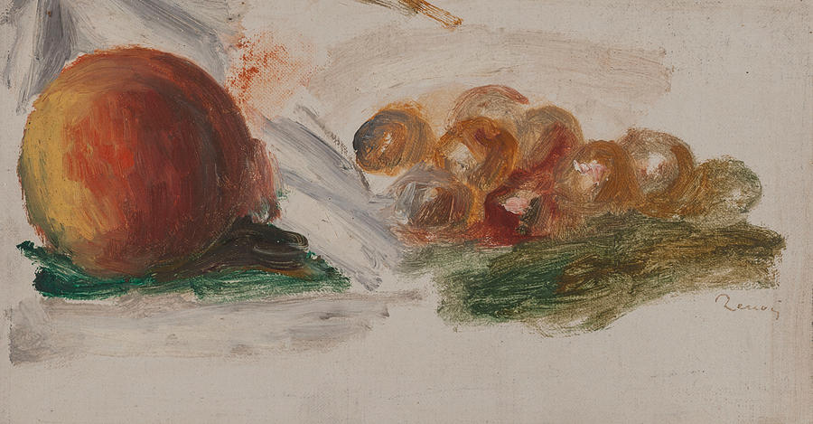 Peach and Grapes Painting by Auguste Renoir