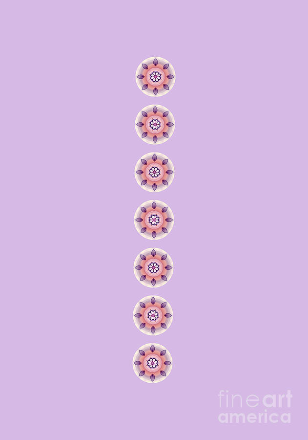 Peach and Violet Petal Flower Chakra Design  Digital Art by Barefoot Bodeez Art