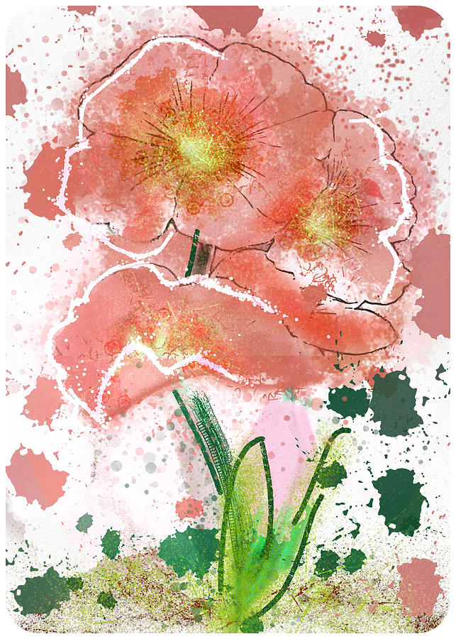 Peach Blossoms Abstract  Digital Art by Delynn Addams