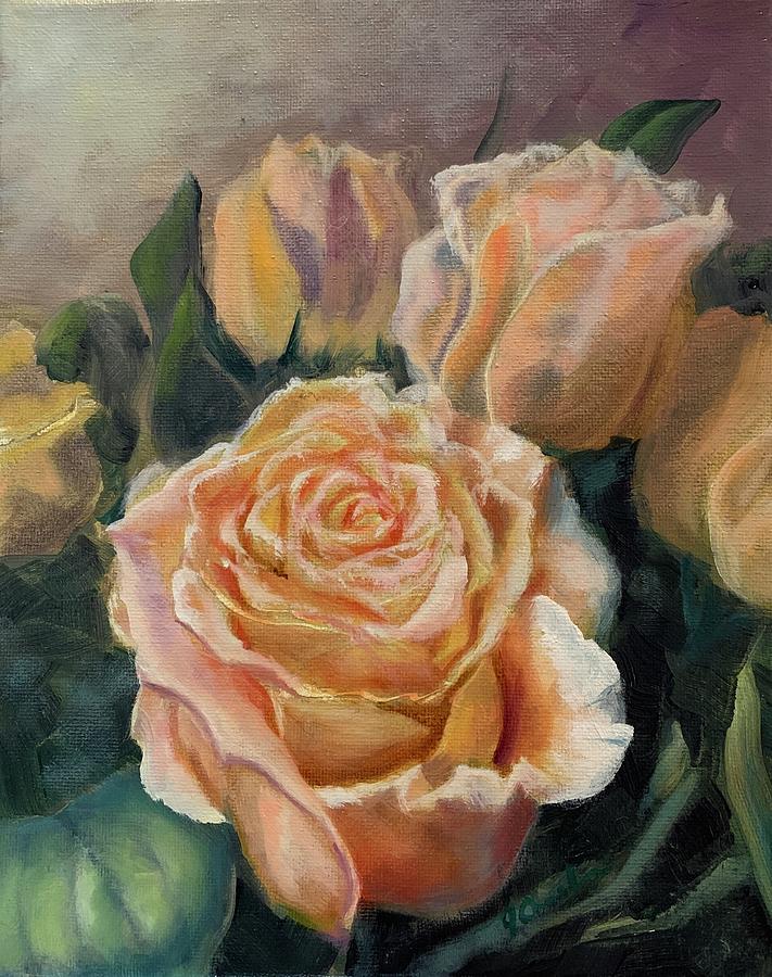 Peach Delight Painting by Jan Chesler