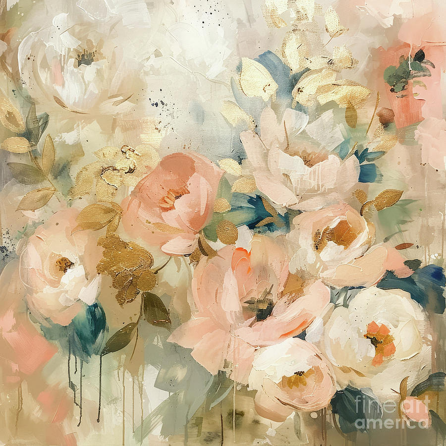 Peach Passion Roses Painting by Tina LeCour