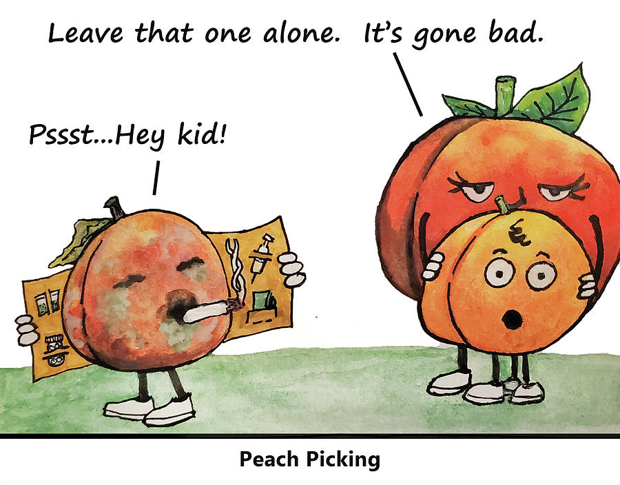 Peach Picking Painting by Jean Haynes