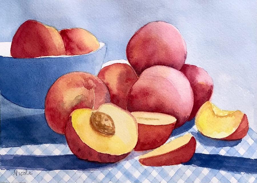 Peach Pie Prep Painting by Nicole Curreri