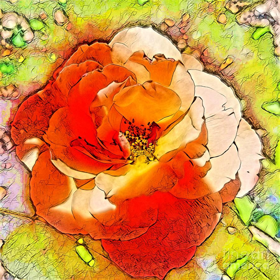 Peach Rose Bloom Digital Art by Rachel Hannah