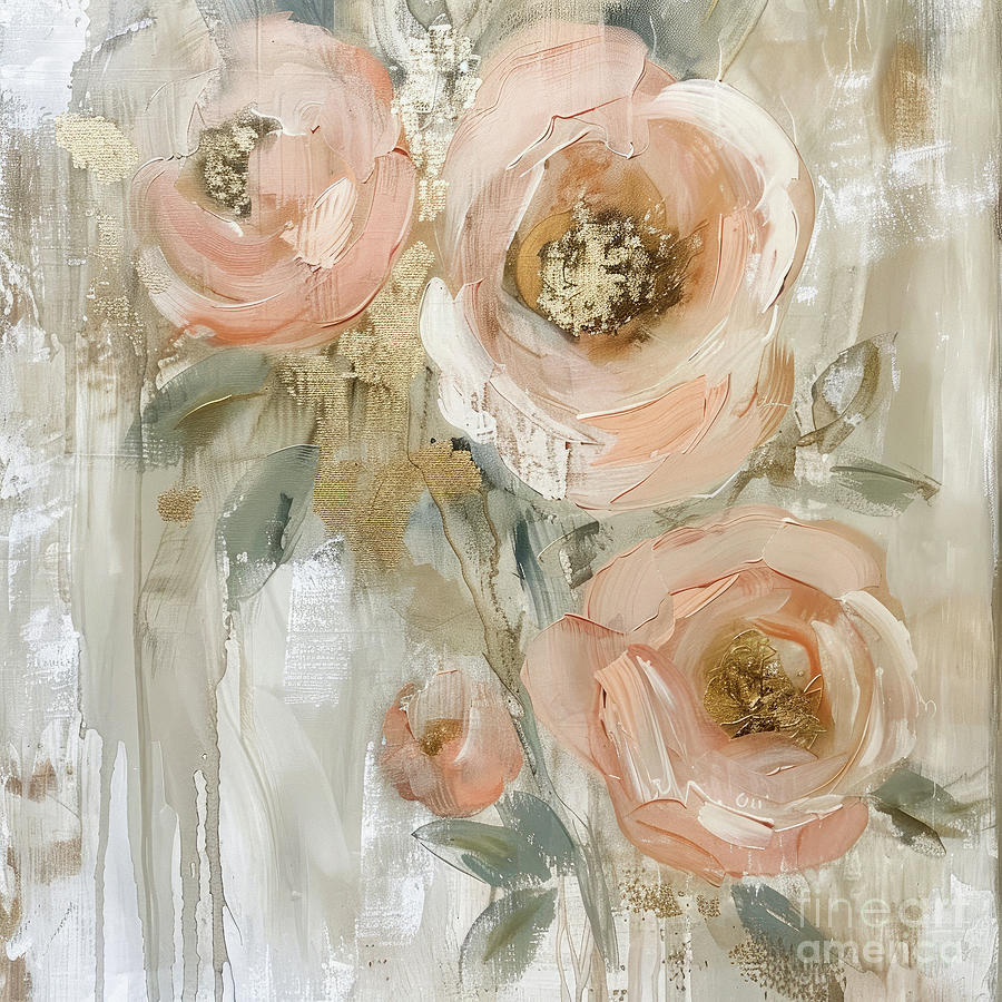 Peach Rose Rapture Painting
