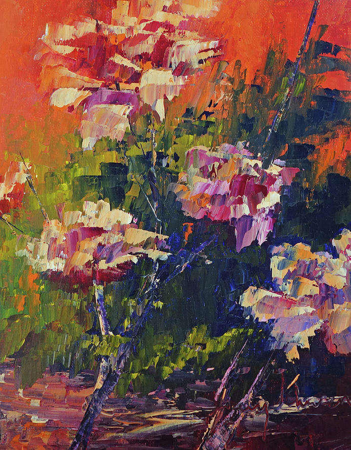 Peach Roses Painting by Terry Chacon