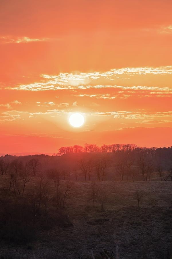 Peach Sunset - Trexler Nature Preserve Observation Trail Photograph by Jason Fink