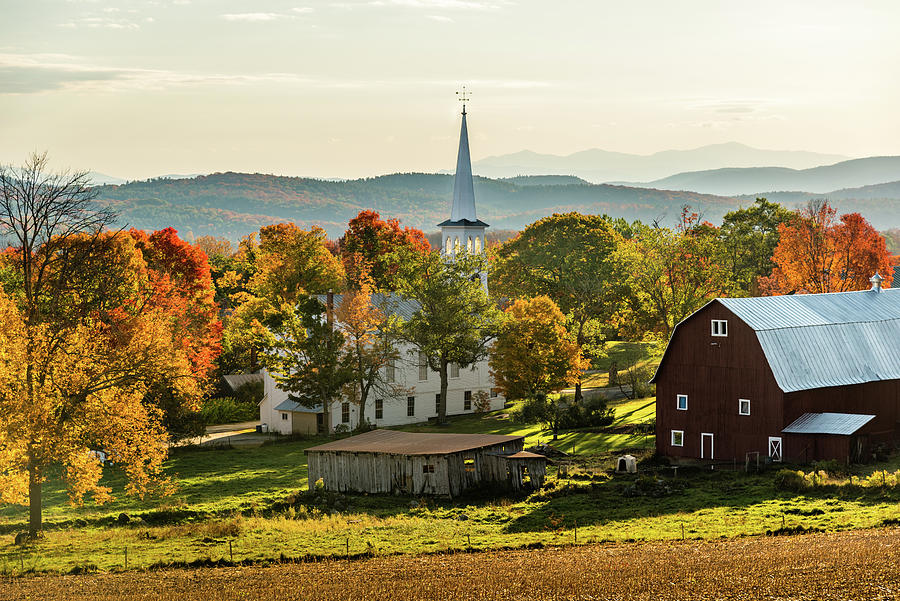 Fall Photograph - Peacham Fall Colors - Vermont by Jatin Thakkar