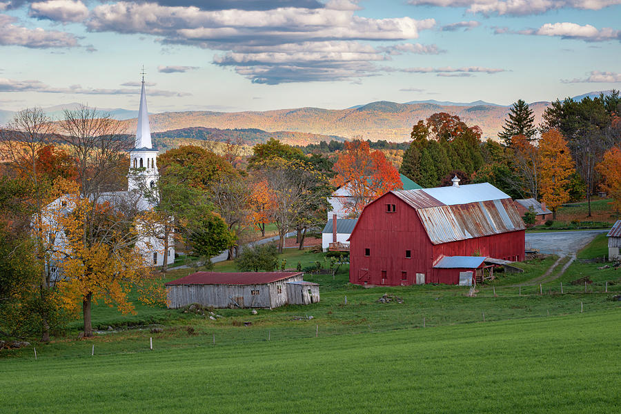 Peacham Vermont - Autumnal View from Village  Photograph by Photos by Thom