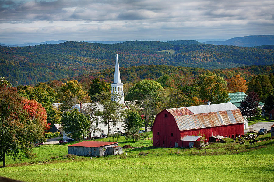 Peacham Vermont in Autumn Colors Photograph by Jeff Folger