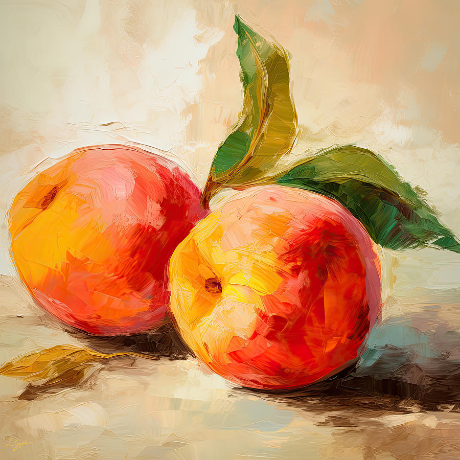 Peach Digital Art - Peaches Artwork by Lourry Legarde
