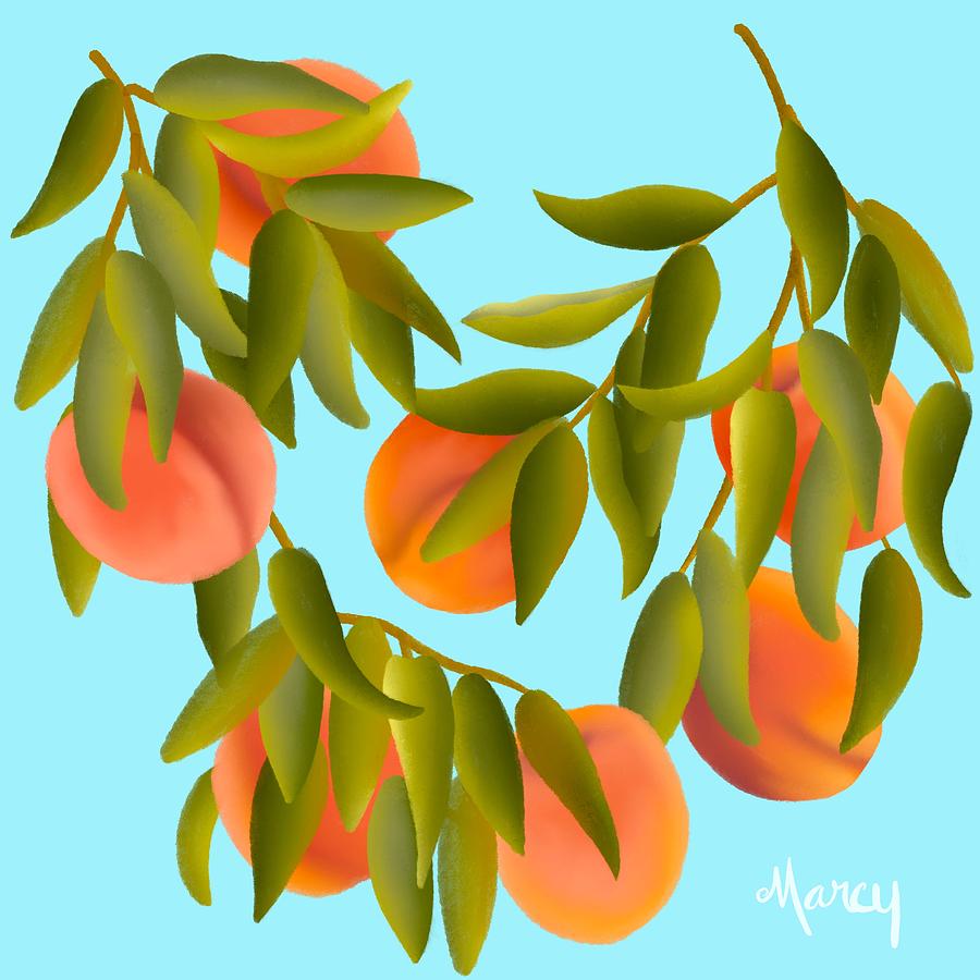 Peaches Digital Art by Marcy Brennan