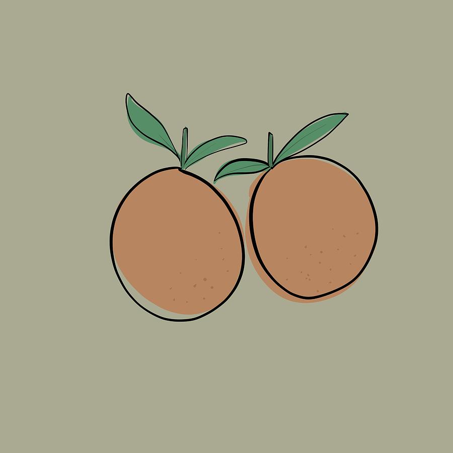 Peaches - Minimal, Modern - Contemporary Abstract Painting Digital Art