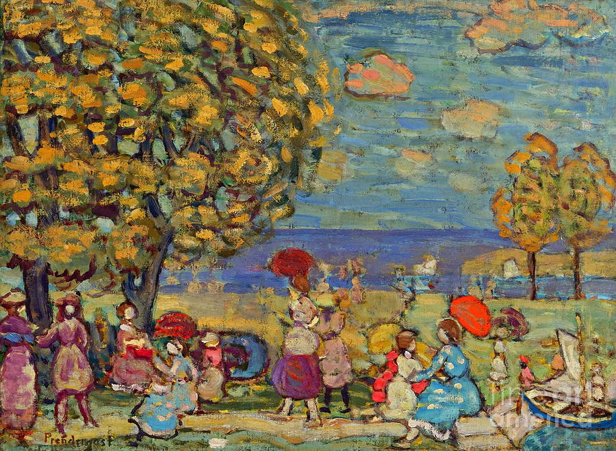 Peaches Point Painting by Maurice Prendergast