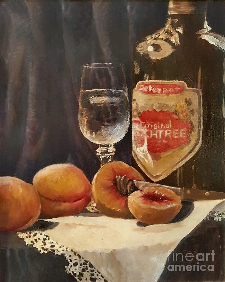 Peachy Painting by Merana Cadorette