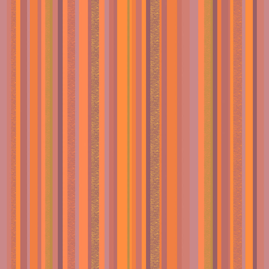 Peachy Stripes Digital Art by Val Arie