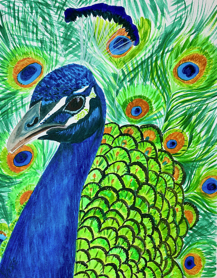 Peacock 2 Painting by Celeste Booker - Fine Art America