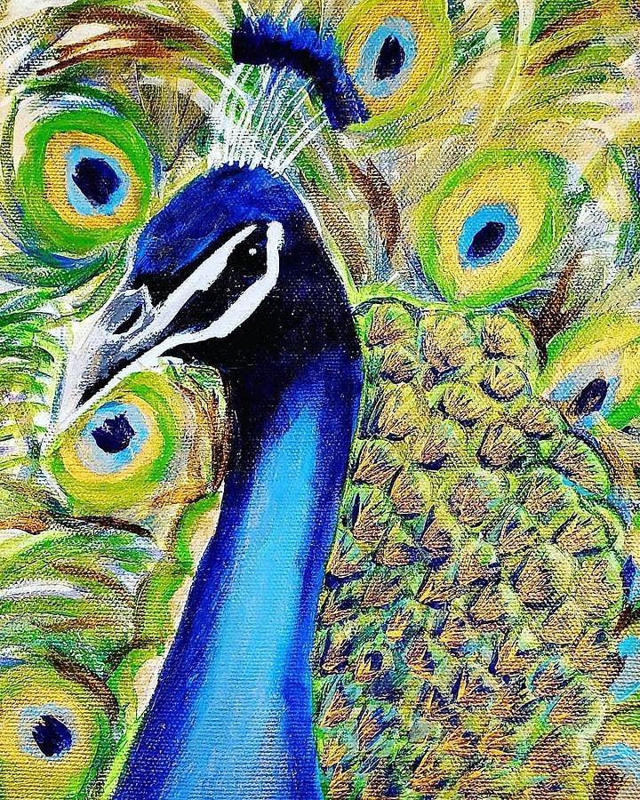 Peacock Painting by Amy Kuenzie