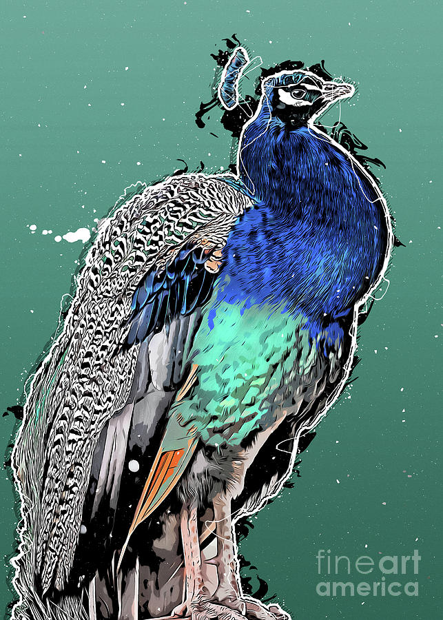 Peacock Bird Art #peacock Digital Art by Justyna Jaszke JBJart