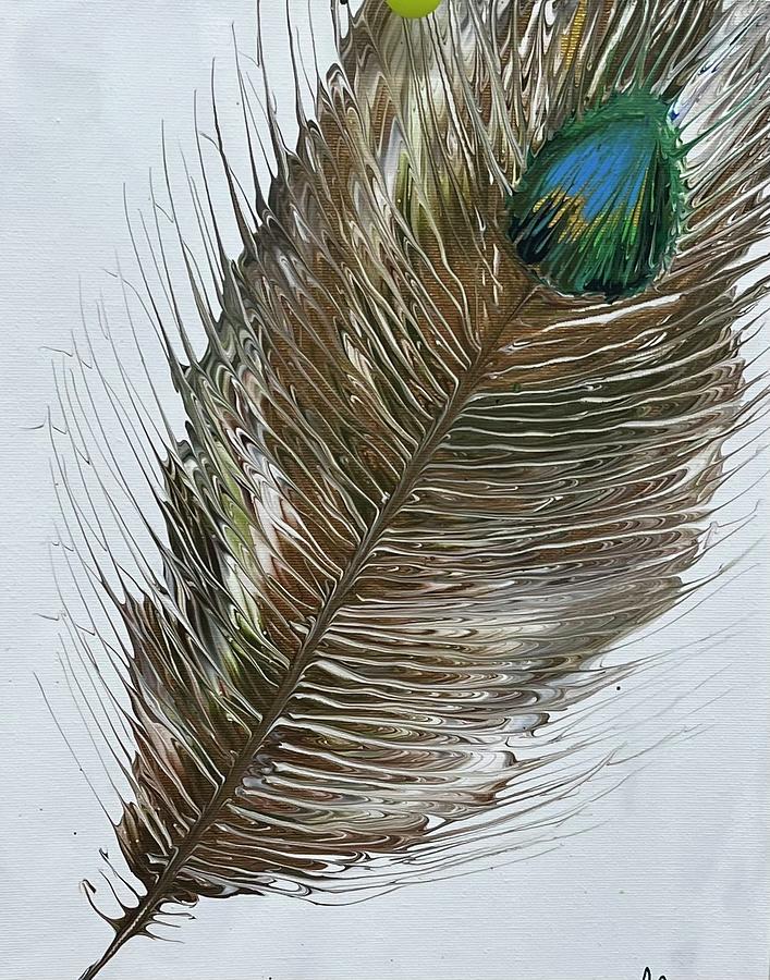 Peacock Feather Mixed Media by Aimee Carlson
