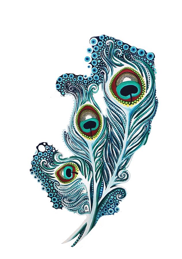 Peacock Feather Magic Painting by Michell Rosenthal - Pixels