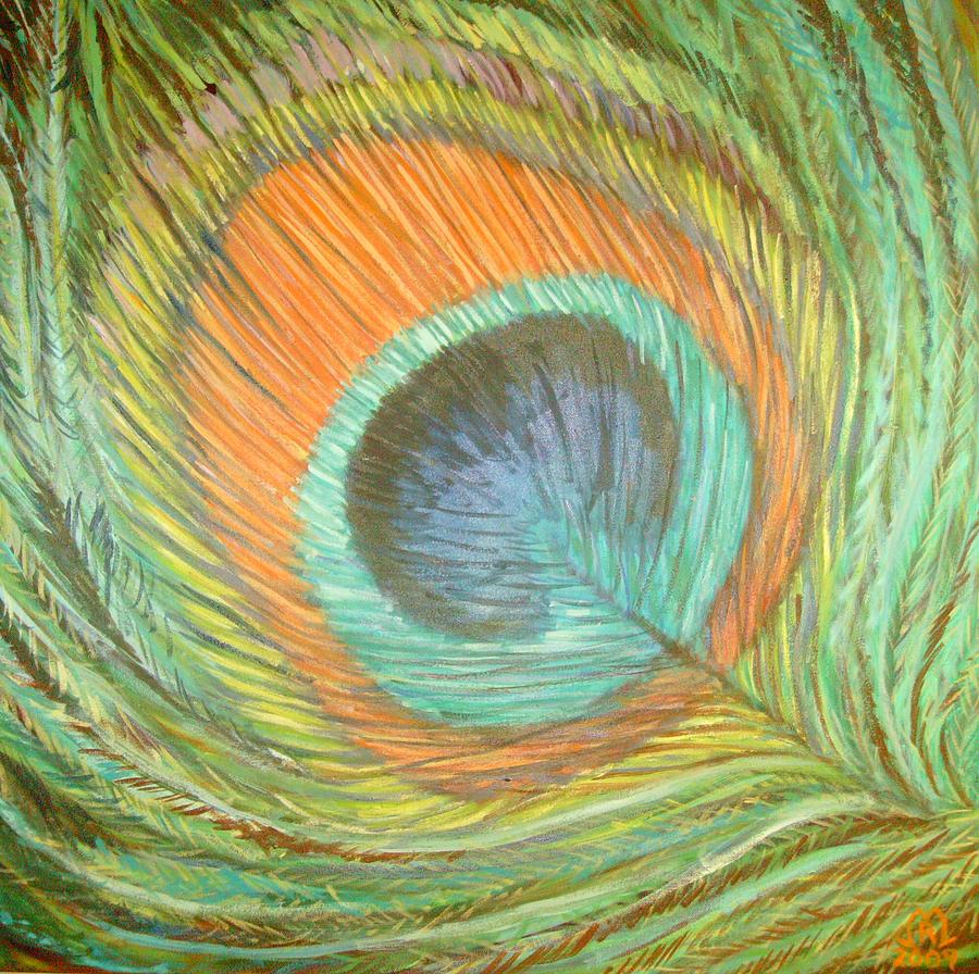 Peacock Feather Painting by Mary Rudisill - Fine Art America