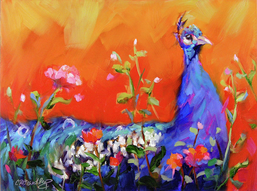 Peacock Garden Painting by Chris Brandley