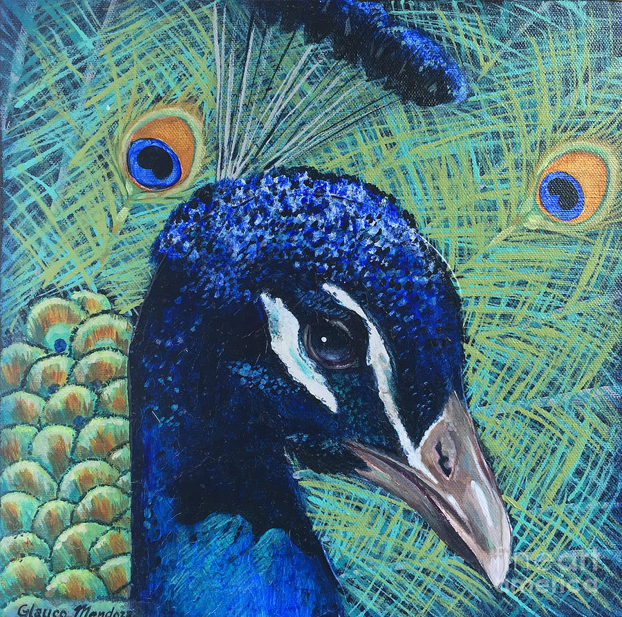 Peacock Head 1 Painting by Glauco Mendoza - Pixels