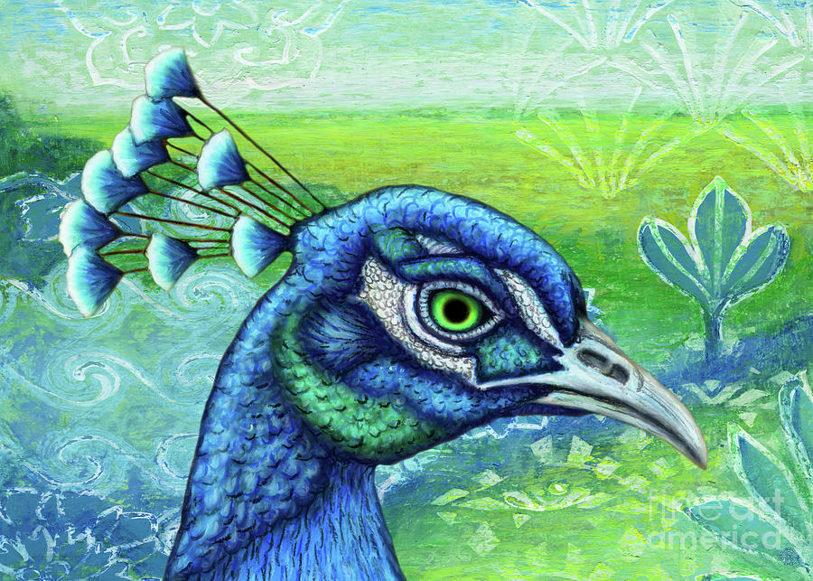 Peacock In Paradise  Painting by Amy E Fraser