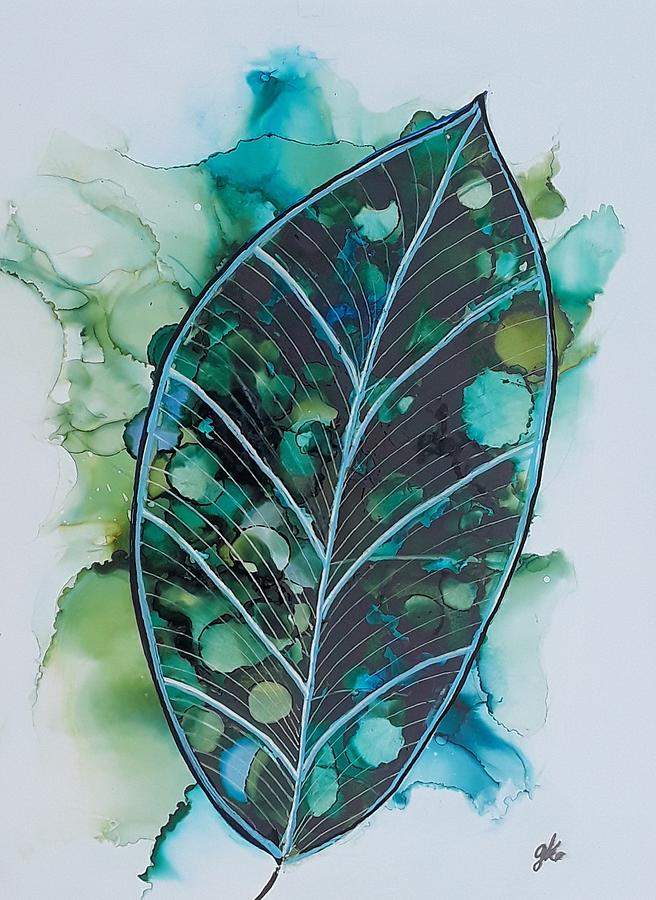 Peacock Leaf Painting by GC Kimmitt - Fine Art America