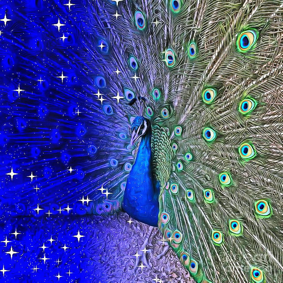 Peacock of The Night  Digital Art by Yorgos Daskalakis